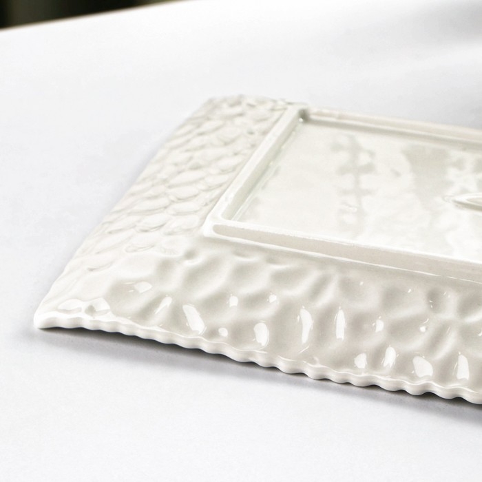 Блюдо керамическое сервировочное &laquo;Воздушность&raquo;, 25,5&times;14 см, цвет белый