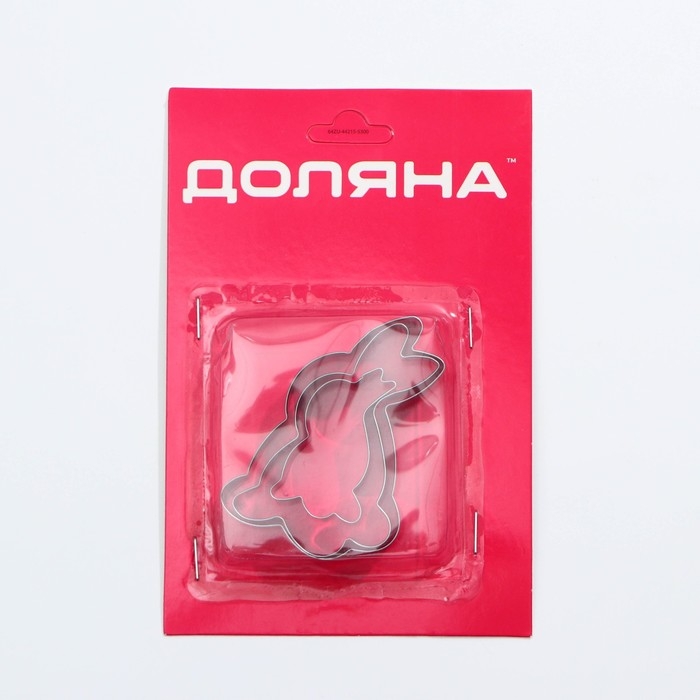 Набор форм для печенья Доляна &laquo;Кролик&raquo;, 3 шт, цвет серебристый