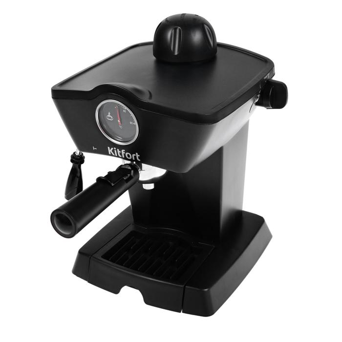 Кофеварка Kitfort КТ-706, рожковая, 800 Вт, 0.25 л, капучинатор, чёрная Кофеварка Kitfort КТ-706, рожковая, 800 Вт, 0.25 л, капучинатор, чёрная