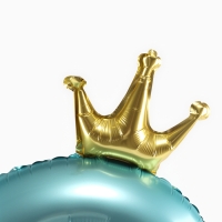 Шар фольгированный 42" &laquo;Цифра 9 с короной&raquo; на подставке, цвет голубой