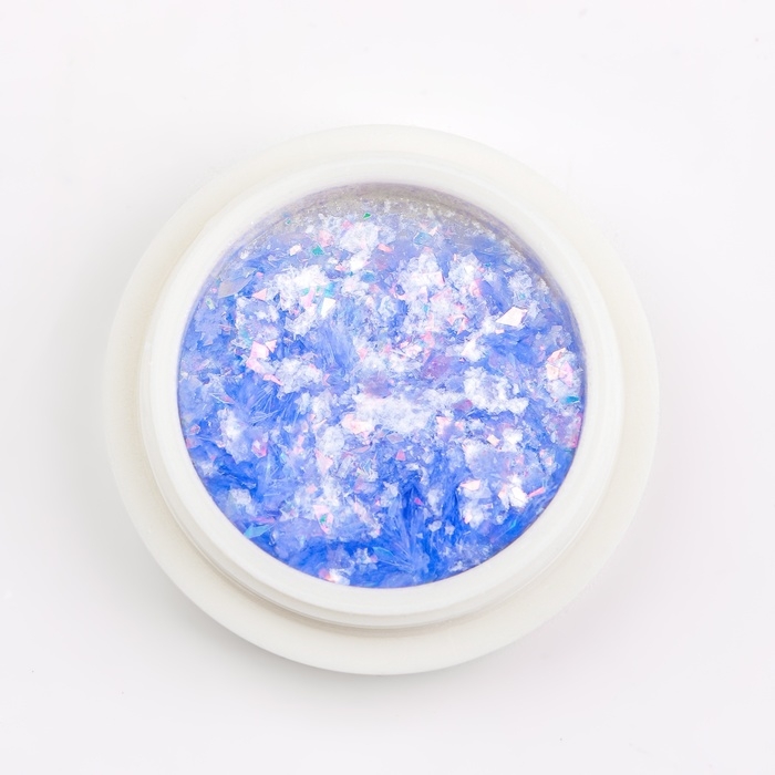 Опаловая пудра для декора ногтей, в баночке, цвет голубой Опаловая пудра для декора ногтей, в баночке, цвет голубой