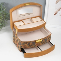 Шкатулка кожзам для украшений "Пальмовые листья" пробка 16,5х22,5х13,5 см Шкатулка кожзам для украшений "Пальмовые листья" пробка 16,5х22,5х13,5 см