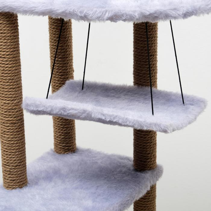 Комплекс для кошек с когтеточкой, угловой, с гамаком, 48 х 48 х 171 см, серый Комплекс для кошек с когтеточкой, угловой, с гамаком, 48 х 48 х 171 см, серый