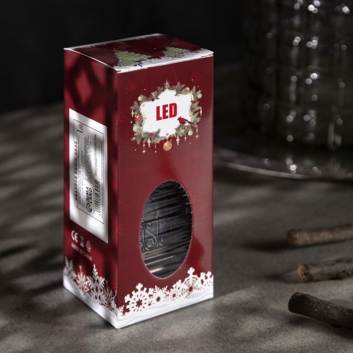 Светодиодная фигура &laquo;Камин с гирляндой&raquo; 5.5 &times; 13 &times; 5.5 см, пластик, батарейки AG13х3 (в комплекте), свечение тёплое белое