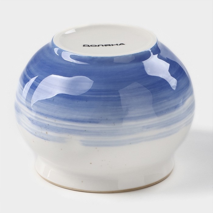 Сахарница фарфоровая с крышкой Доляна &laquo;Космос&raquo;, 400 мл, цвет синий