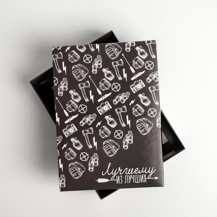 Коробка подарочная складная, упаковка, &laquo;Лучшему мужику&raquo;, 21 х 15 х 7 см