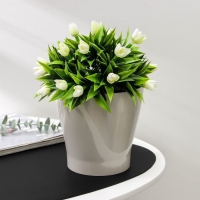 Кашпо для цветов со вставкой &laquo;Лея&raquo;, 2,2 л, цвет бежевый