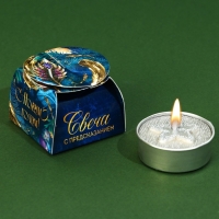 Свеча новогодняя чайная &laquo;Новый год: Праздничная&raquo;, без аромата, d = 4 см