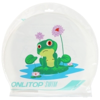 Шапочка для плавания детская ONLITOP &laquo;Лягушонок на кувшинке&raquo;, силиконовая, обхват 46-52 см