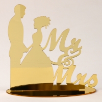 Топпер &laquo;Mr&Mrs&raquo;, цвет золото