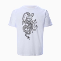 Футболка мужская &laquo;Дракон&raquo;, цвет белый/принт чёрный, размер 50