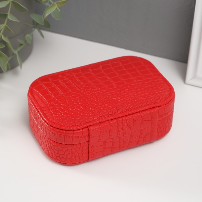 Шкатулка кожзам для украшений Шкатулка кожзам для украшений "Кожа крокодила" красная 15х10,5х5 см