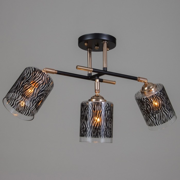 Люстра Люстра "Роберта" 3хЕ27 40Вт черно-золотой 52х26х27 см BayerLux