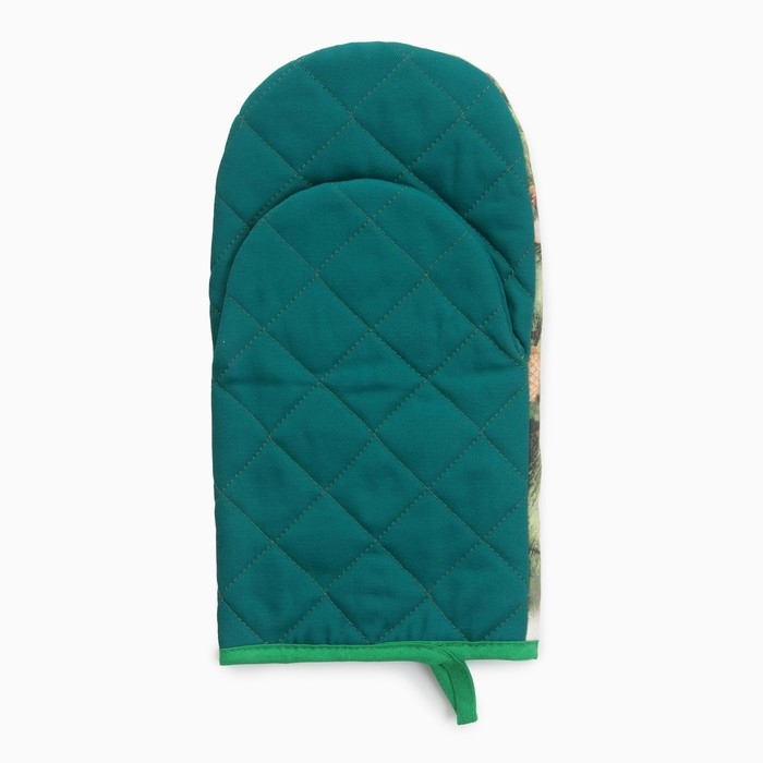 Новый год.Варежка-прихватка Этель "Сказочная ёлка" 15х28см,саржа, 100% хл, ватин 250г/м2