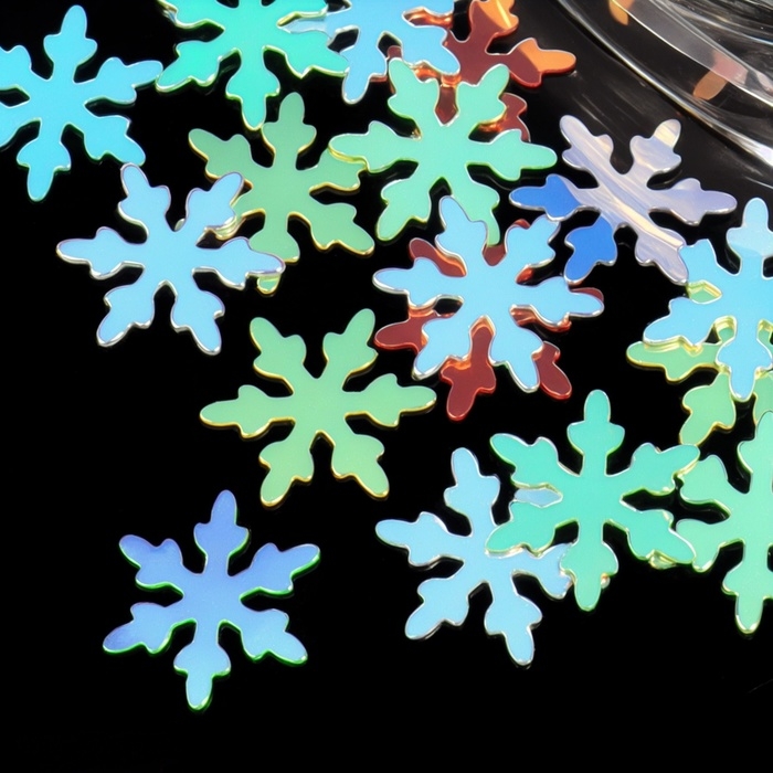 Новый год! Пайетки для декора «Снежинки», разноцветные Новый год! Пайетки для декора «Снежинки», разноцветные