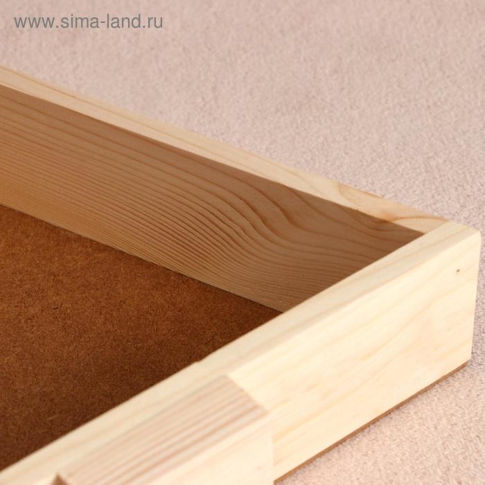 Кашпо деревянное "Ящик Ёлочка треугольником", МАССИВ, 39&times;27&times;6 см