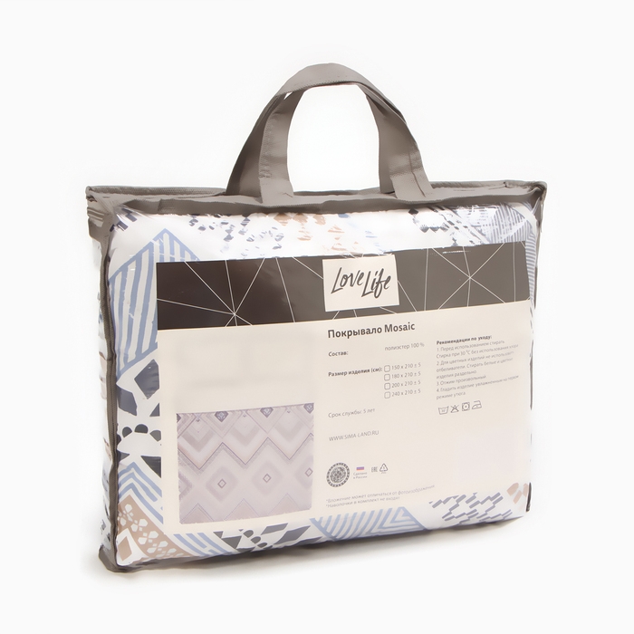 Покрывало LoveLife 2 сп Mosaic, 180*210&plusmn;5см, микрофайбер, 100% п/э