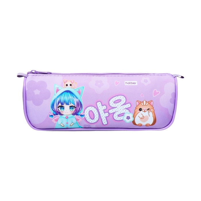 Пенал мягкий, 1 отделение, 60 х 200 х 50 мм, объёмный, Hatber Пенал мягкий, 1 отделение, 60 х 200 х 50 мм, объёмный, Hatber "Девочка-кошка"