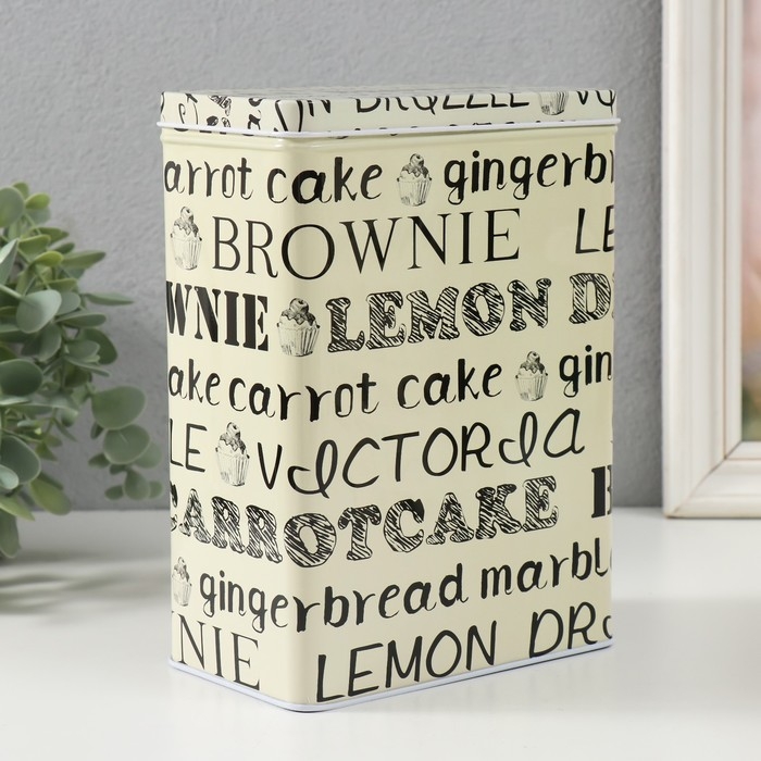 Шкатулка металл прямоугольная Шкатулка металл прямоугольная "Сладкая выпечка" набор 2 шт 7х11х18,5 8,5х14,5х20 см