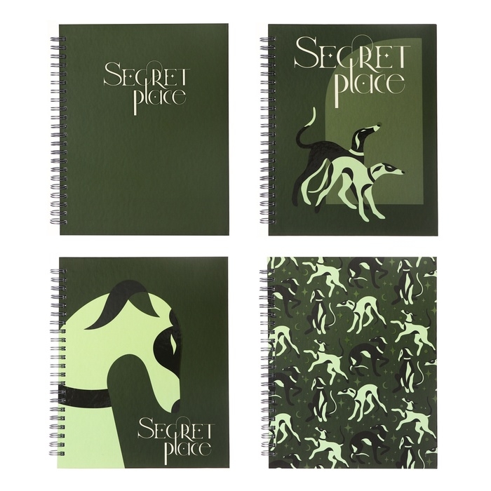Тетрадь 96 листов в клетку на гребне Secret place, твёрдая обложка, матовая ламинация, выборочный лак, МИКС Тетрадь 96 листов в клетку на гребне Secret place, твёрдая обложка, матовая ламинация, выборочный лак, МИКС