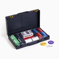 Покер "Время игры", набор для игры (200 фишек, 2 колоды карт, 5 кубиков) Покер "Время игры", набор для игры (200 фишек, 2 колоды карт, 5 кубиков)