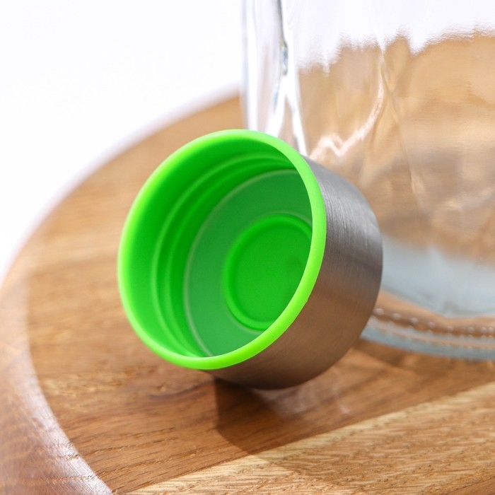 Бутыль стеклянная для соусов и масла с металличекой крышкой &laquo;Ромб&raquo;, 1 л, 9,5&times;25,5 см