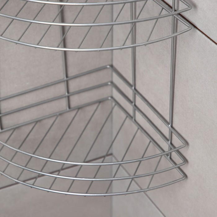 Полка угловая 2-х ярусная, 20×20×29 см, цвет хром Полка угловая 2-х ярусная, 20×20×29 см, цвет хром