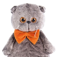 Мягкая игрушка «Басик» с рыжим бархатным бантом, 19 см Мягкая игрушка «Басик» с рыжим бархатным бантом, 19 см