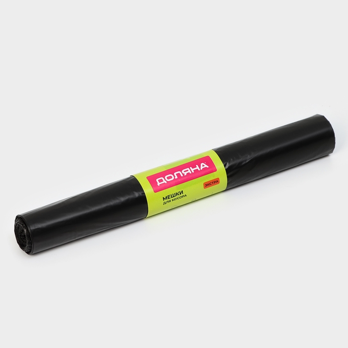 Мешки для мусора Доляна &laquo;Экстра&raquo;, 120 л, 75&times;93 см, 30 мкм, ПВД, 10 шт, цвет черный