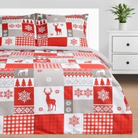 Постельное бельё &laquo;Этель&raquo; дуэт New Year's patchwork 143х215 см 2 шт,220х240см,70х70см-2шт,бязь 125г/м2