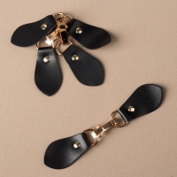 Застёжка-клевант 15,5 &times; 3 см, 3 шт, цвет чёрный/золотой