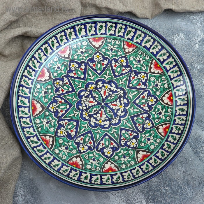 Ляган Риштанская Керамика Ляган Риштанская Керамика "Узоры", 31 см, синий