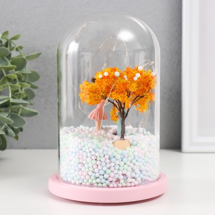 Сувенир пластик свет "Парочка у желтого дерева" МИКС 11х11х16 см