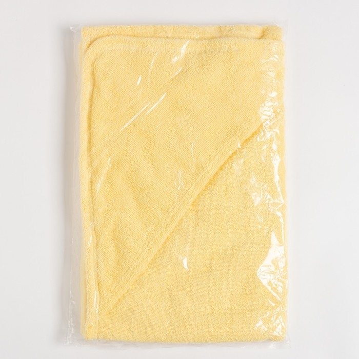 Полотенце уголок махровое Крошка Я 85х85 см, цвет светло-жёлтый, 100% хлопок, 320 г/м