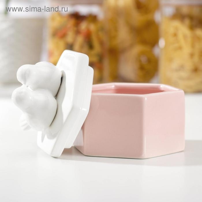 Банка керамическая для сыпучих продуктов «Белое крыло», цвет розовый Банка керамическая для сыпучих продуктов «Белое крыло», цвет розовый