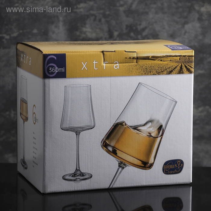 Набор бокалов для вина &laquo;Экстра&raquo;, 360 мл, 6 шт