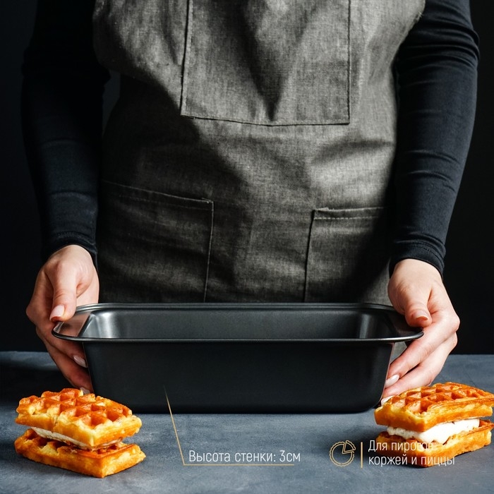 Форма для выпечки Доляна &laquo;Жаклин. Хлеб&raquo;, 27&times;15&times;5,5 см, антипригарное покрытие, цвет чёрный