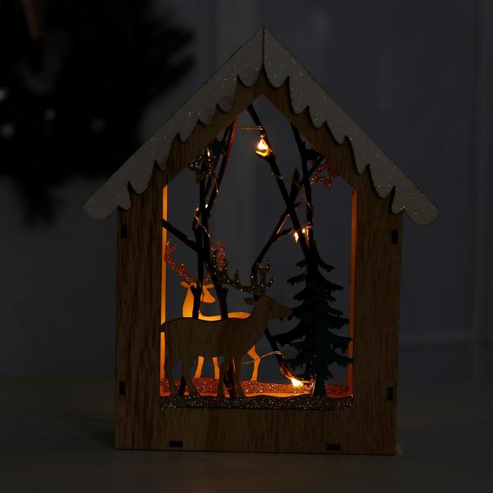 Новогодний декор с подсветкой &laquo;Домик с оленем&raquo; 18&times;5.5&times;22.5 см