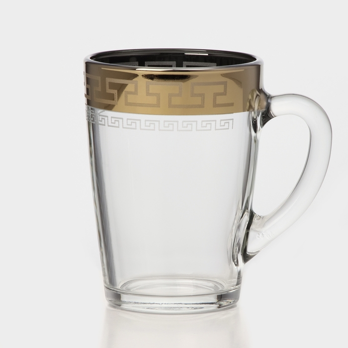 Кружка стеклянная &laquo;Нэро&raquo;, 300 мл, цвет напыления золотой