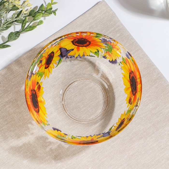 Салатник &laquo;Подсолнух&raquo;, стеклянный, средний, 700 мл
