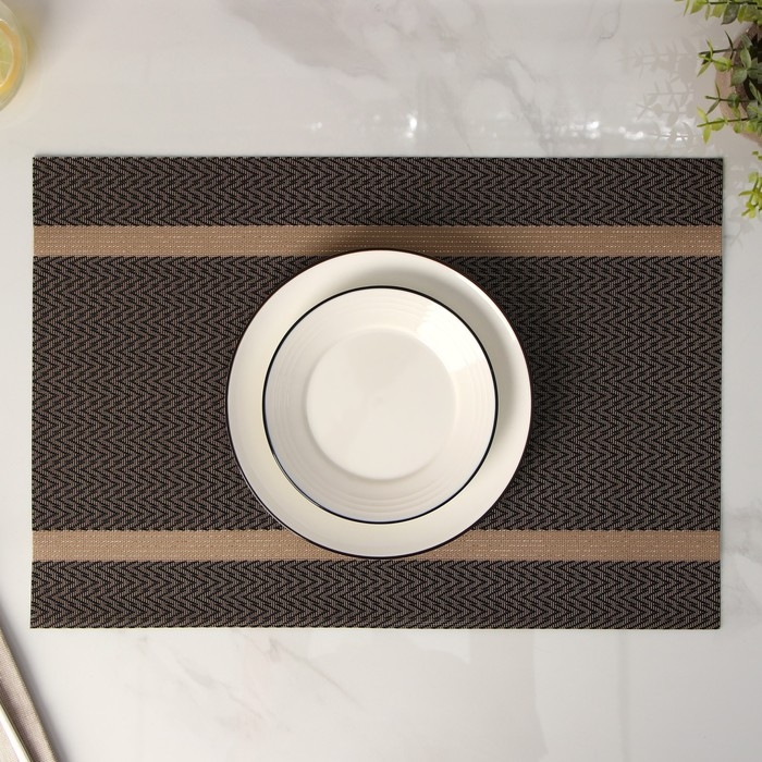 Салфетка сервировочная на стол Доляна &laquo;Рона&raquo;, 45&times;30 см, цвет коричневый