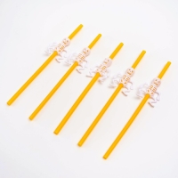 Трубочки для коктейля «Скелет», цвет оранжевый, набор 5 шт. Трубочки для коктейля «Скелет», цвет оранжевый, набор 5 шт.