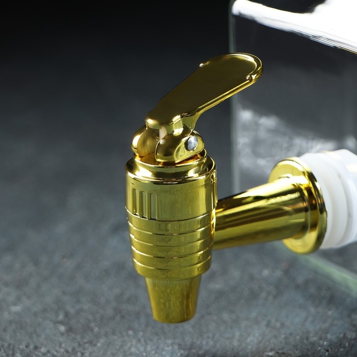 Диспенсер для напитков стеклянный &laquo;Листок&raquo;, 2,5 л, 18&times;12&times;15 см