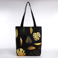 Шопер "Листья", 40х12х38 см, цвет чёрный Шопер "Листья", 40х12х38 см, цвет чёрный