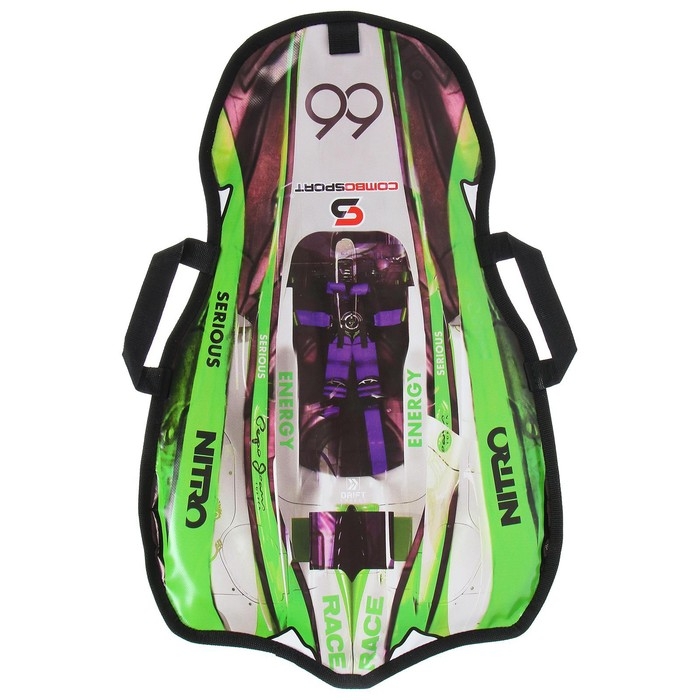 Санки-ледянки &laquo;Машинка № 7&raquo;, размер 66 х 41 см, цвет зелёный