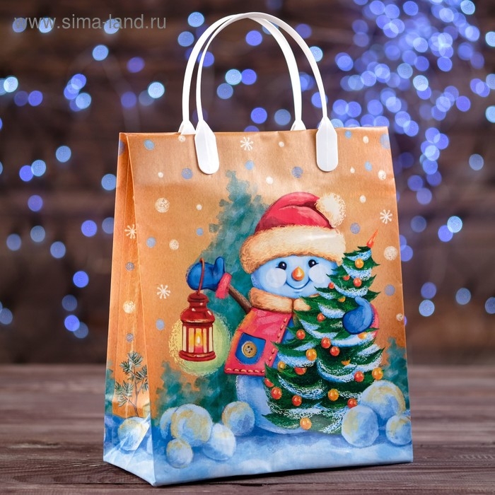 Новый год. Пакет Новый год. Пакет "Заходи на огонёк", мягкий пластик, 23х27 см.