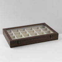 Подставка для украшений &laquo;Шкатулка дерево&raquo; 24 ячейки, 35,2&times;24&times;5 см, цвет бежевый в дереве