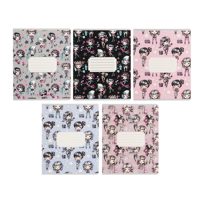 Комплект тетрадей из 10 штук, 12 листов в линию Calligrata Комплект тетрадей из 10 штук, 12 листов в линию Calligrata "На Стиле", обложка мелованный картон, ВД-лак, блок №2, белизна 75% (серые листы), 5 видов по 2 штуки