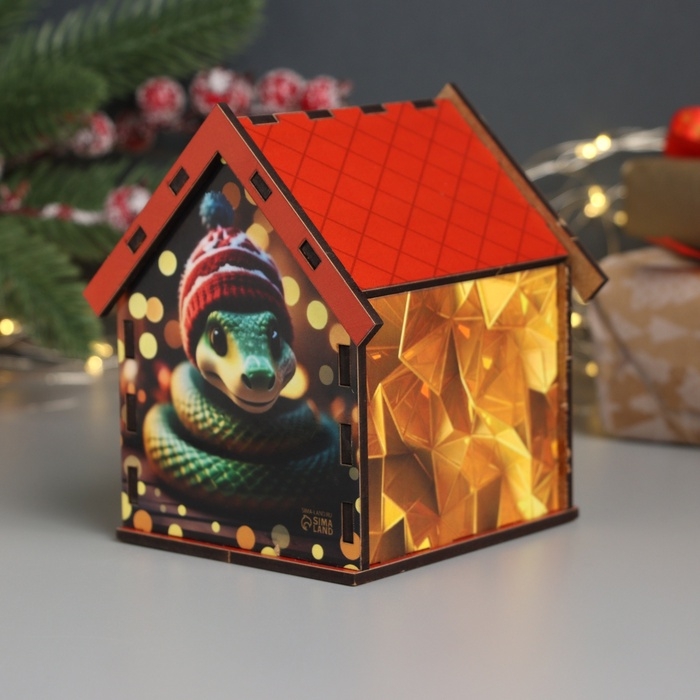 Новогодний чайный домик Новогодний чайный домик "Змея.Волшебного НГ" 10,5х9,5х12 см МИКС