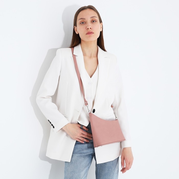 Сумка кросс-боди Сумка кросс-боди "Оливи" на молнии, наружный карман, цвет розовый